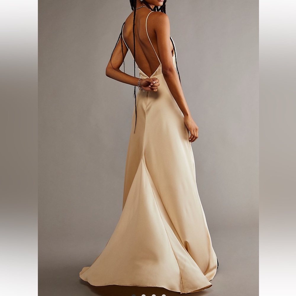 Free People The Rosabel Maxi Dress Size 2 Light Latte - Picture 8 of 11